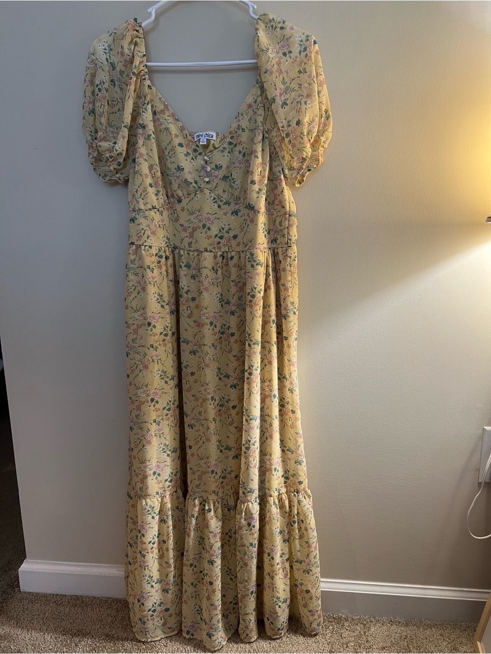 Mimi Chica Floral Print short Puff Sleeves Size XL